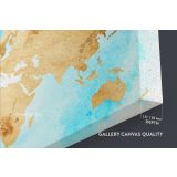 Blue with Brown Large World Map Canvas Nursery Playroom WallMap Canvas Wall Art - Image 6
