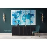 Blue Water Color Large World Map Canvas Nursery Playroom Wall Map Canvas Wall Art - Image 5