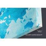 Blue Water Color Large World Map Canvas Nursery Playroom Wall Map Canvas Wall Art - Image 6