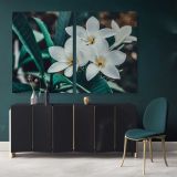 Tropical Flowers Leaves Canvas for Green Leaves WallArt Canvas Wall Art - Image 2