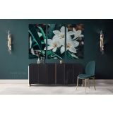 Tropical Flowers Leaves Canvas for Green Leaves WallArt Canvas Wall Art - Image 3