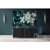 Tropical Flowers Leaves Canvas for Green Leaves WallArt Canvas Wall Art - Image 4