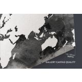 Black With White Water Color World Map Large Canvas Nursery Playroom Wall Art Office Canvas Wall Art - Image 6