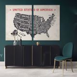 United States of America Canvas Large Canvas Gift Office Living Room Home Decor For Wall Hangings - Image 2