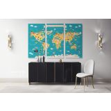 Nursery Animal Maps Kids Big Animals Canvas Gift Office Living Room Home Decor For Wall Hanging - Image 3