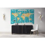 Nursery Animal Maps Kids Big Animals Canvas Gift Office Living Room Home Decor For Wall Hanging - Image 5