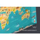 Nursery Animal Maps Kids Big Animals Canvas Gift Office Living Room Home Decor For Wall Hanging - Image 6