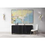 Old Retro Map of Asia and Bathymetry Canvas Gift Office Living Room Home Decor For Wall Hangings - Image 4