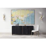 Old Retro Map of Asia and Bathymetry Canvas Gift Office Living Room Home Decor For Wall Hangings - Image 5