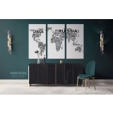 Typographic Text World Map World map wall art World Map Canvas Large World Map Canvas Wall Art - Image 3