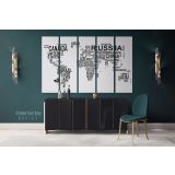 Typographic Text World Map World map wall art World Map Canvas Large World Map Canvas Wall Art - Image 5