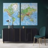 Giant World Map Atlas Geography Political Canvas Wall Art - Image 2