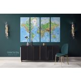 Giant World Map Atlas Geography Political Canvas Wall Art - Image 4