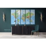 Giant World Map Atlas Geography Political Canvas Wall Art - Image 5