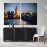 Beautiful London City Landscape Big Ben Clock Tower Canvas Wall Art - Image 2