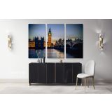 Beautiful London City Landscape Big Ben Clock Tower Canvas Wall Art - Image 3