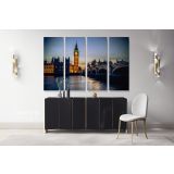 Beautiful London City Landscape Big Ben Clock Tower Canvas Wall Art - Image 4