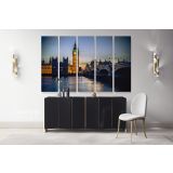Beautiful London City Landscape Big Ben Clock Tower Canvas Wall Art - Image 5