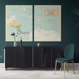 Political Map of Central America Giant World Map Atlas Geography Political Print Canvas Wall Art - Image 2