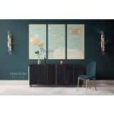 Political Map of Central America Giant World Map Atlas Geography Political Print Canvas Wall Art - Image 3