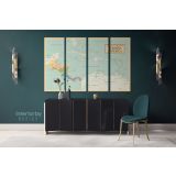 Political Map of Central America Giant World Map Atlas Geography Political Print Canvas Wall Art - Image 4