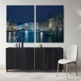 City of Romance Venice Cityscape with Water Canvas Wall Art - Image 2