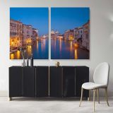 Venice City of Romance Cityscape with Blue Sea Canvas Wall Art - Image 2