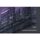 Night View New York City Skyline Night Blue Canvas Wall Art - Image 6
