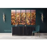 Bright Colourful New York Skyline Cityscape Night View Canvas Wall Art - Image 5