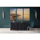 Lighthouse in Patras Greece Landscape Canvas Wall Art - Image 3