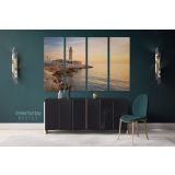 Lighthouse in Patras Greece Landscape Canvas Wall Art - Image 4