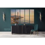Lighthouse in Patras Greece Landscape Canvas Wall Art - Image 5