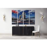 British Flag motor ship Tower Bridge London City Landscape Canvas Wall Art - Image 4