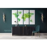 Modern Bright Green Water Colorfull World Map Canvas Wall Art - Image 4