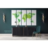 Modern Bright Green Water Colorfull World Map Canvas Wall Art - Image 5