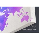 Modern Bright Purple Water Colorfull World Map Canvas Wall Art - Image 6