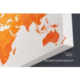 Modern Bright Orange Water Colorfull World Map Canvas Wall Art - Image 6