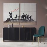 Banksy Street Arts Urban Modern Art Print in Canvas Wall Art - Image 2