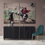 Modern Art Banksy Graffiti Street Arts Urban Canvas Wall Art - Image 2