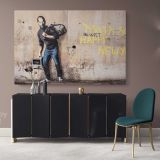 Happy New Year Modern Art Banksy Graffiti Street Arts Urban Canvas Wall Art