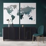 Abstract Large World Map wall art World Map Wall Art Office Wall Decor Modern Wall Canvas Wall Art - Image 2