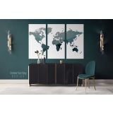 Abstract Large World Map wall art World Map Wall Art Office Wall Decor Modern Wall Canvas Wall Art - Image 3