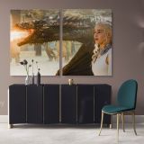 Emilia Clarke Game of Thrones Dragon Movie Art Canvas Wall Art - Image 2