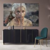 Game of Thrones Emilia Clarke Dragon Movie Art Canvas Wall Art - Image 2