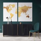 Abstract Large World Map wall art Bright Colors Wall Art Modern Wall wall art Wall Canvas Wall Art - Image 2