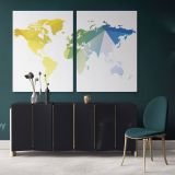 Abstract Large World Map wall art Bright Different Colors Wall Art Modern wall art Canvas Wall Art - Image 2