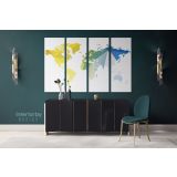 Abstract Large World Map wall art Bright Different Colors Wall Art Modern wall art Canvas Wall Art - Image 4