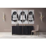Banksy Monkey Laugh Now Street Arts Print in Canvas with Frame - Image 4
