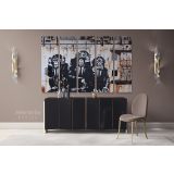 Three Monkey Banksy Canvas Graffiti Street Arts Print in Canvas with Frame - Image 5