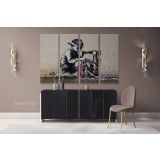 Banksy Style Canvas Graffiti Street Wall Arts Print in Canvas with Frame - Image 4
